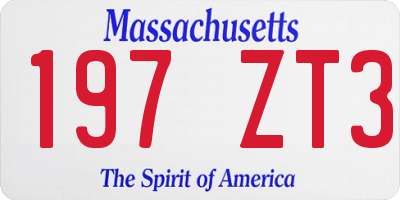 MA license plate 197ZT3