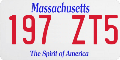 MA license plate 197ZT5