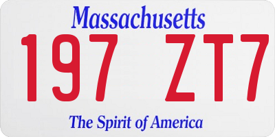 MA license plate 197ZT7