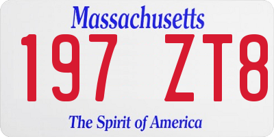 MA license plate 197ZT8