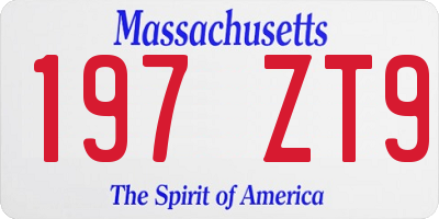MA license plate 197ZT9