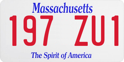 MA license plate 197ZU1