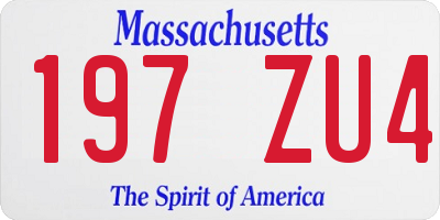 MA license plate 197ZU4