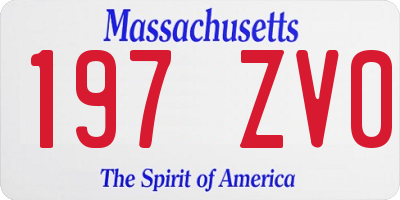 MA license plate 197ZV0