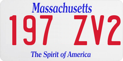 MA license plate 197ZV2