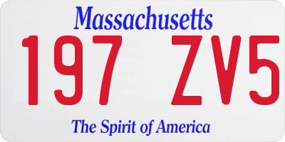 MA license plate 197ZV5
