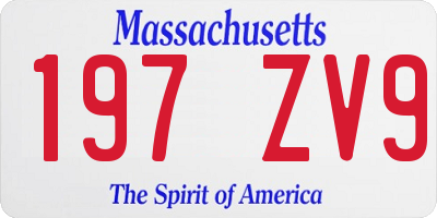 MA license plate 197ZV9
