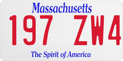 MA license plate 197ZW4
