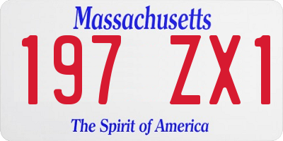 MA license plate 197ZX1