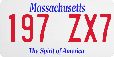 MA license plate 197ZX7