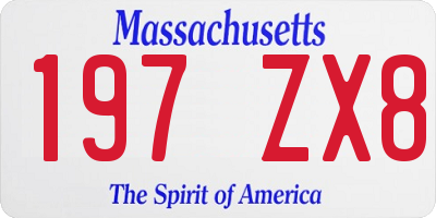 MA license plate 197ZX8