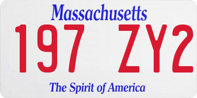 MA license plate 197ZY2
