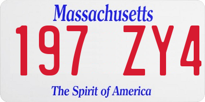 MA license plate 197ZY4