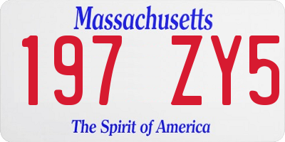 MA license plate 197ZY5