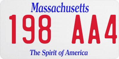 MA license plate 198AA4