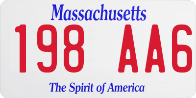 MA license plate 198AA6