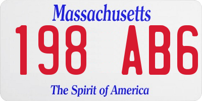 MA license plate 198AB6