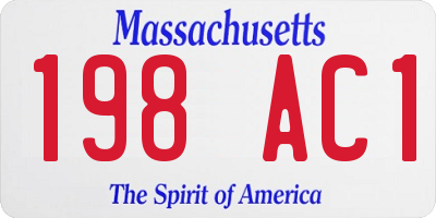 MA license plate 198AC1