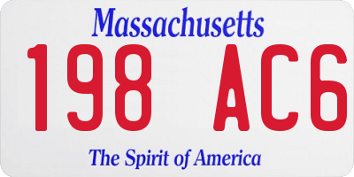 MA license plate 198AC6