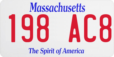 MA license plate 198AC8