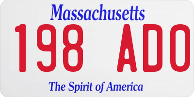 MA license plate 198AD0