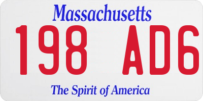 MA license plate 198AD6