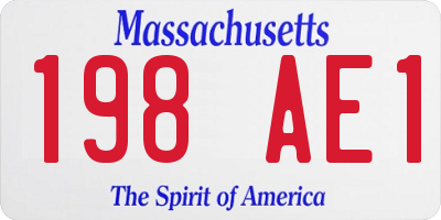 MA license plate 198AE1