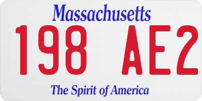 MA license plate 198AE2