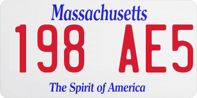 MA license plate 198AE5