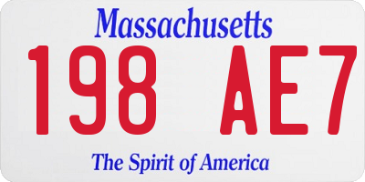 MA license plate 198AE7