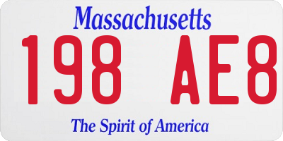 MA license plate 198AE8