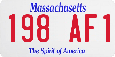 MA license plate 198AF1