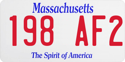 MA license plate 198AF2