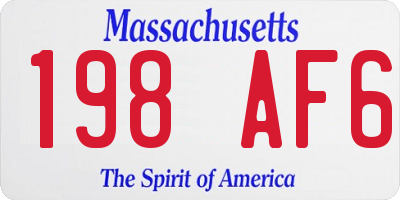 MA license plate 198AF6