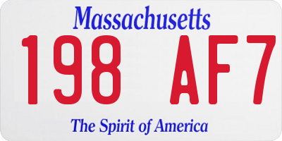 MA license plate 198AF7