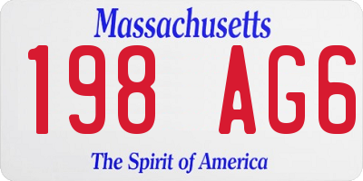 MA license plate 198AG6