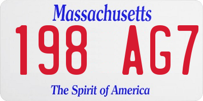 MA license plate 198AG7