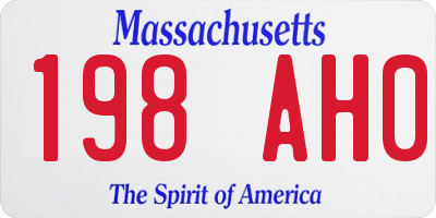 MA license plate 198AH0