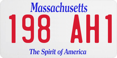 MA license plate 198AH1