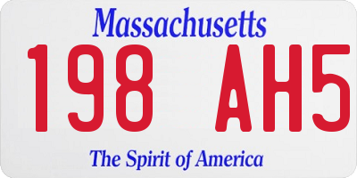 MA license plate 198AH5