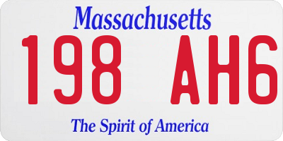 MA license plate 198AH6