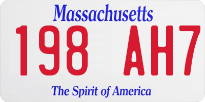 MA license plate 198AH7