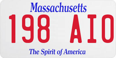 MA license plate 198AI0