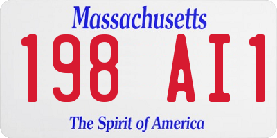 MA license plate 198AI1