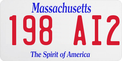 MA license plate 198AI2