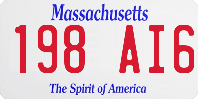 MA license plate 198AI6