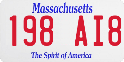MA license plate 198AI8