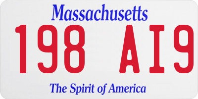 MA license plate 198AI9
