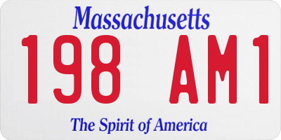 MA license plate 198AM1
