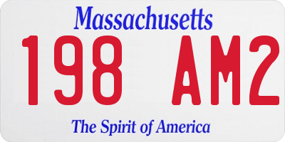 MA license plate 198AM2